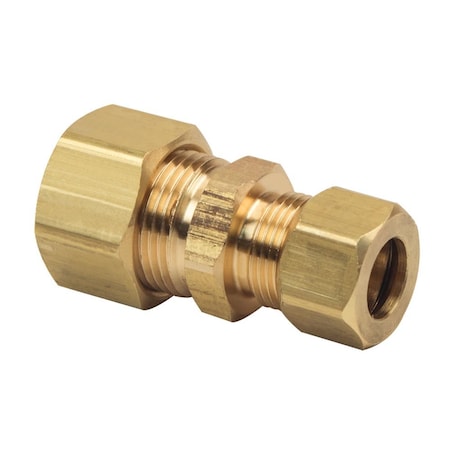 Thrifco Plumbing No. 62R 1/2 Inch x 3/8 Inch Lead-Free Brass Compression Coupling 4401061